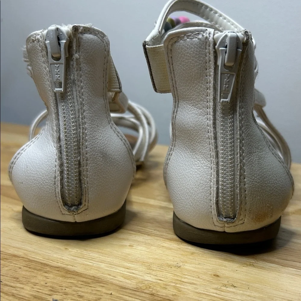 Place White Sandals with Pastel Beads
